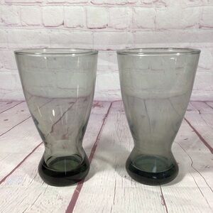 Libbey Vintage Stax Smoke Gray Glass Pilsner Tumblers - Set of 2